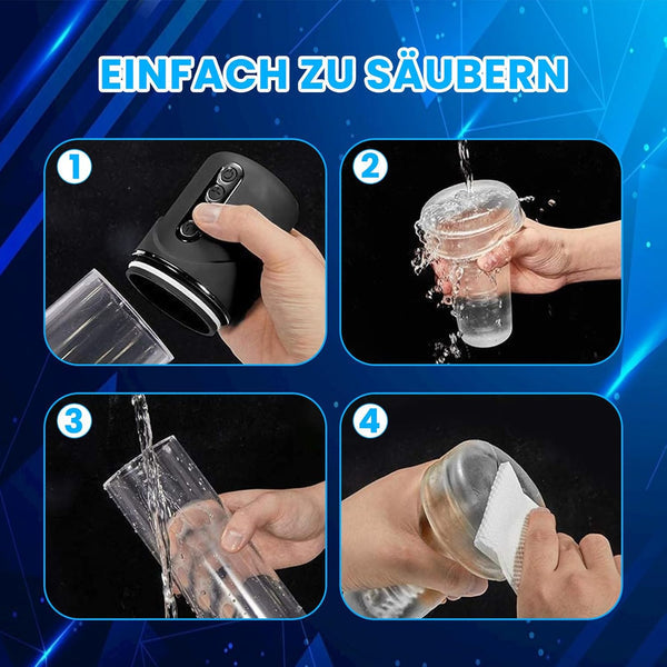 2 IN 1 Elektrische Penispumpen-Masturbationsgerät Stroker mit 7 Saugmodi
